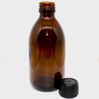 Amber glass bottle & black cap: 250ml